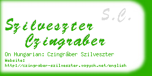 szilveszter czingraber business card